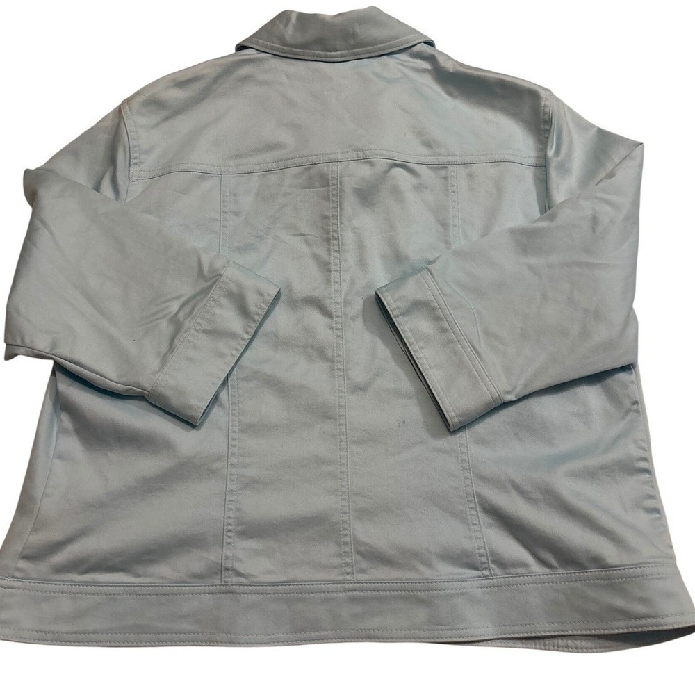 Tanjay Petites Light Blue Rhinestone‎ Embroidered Button Front Jacket 12P 12 - Picture 5 of 7